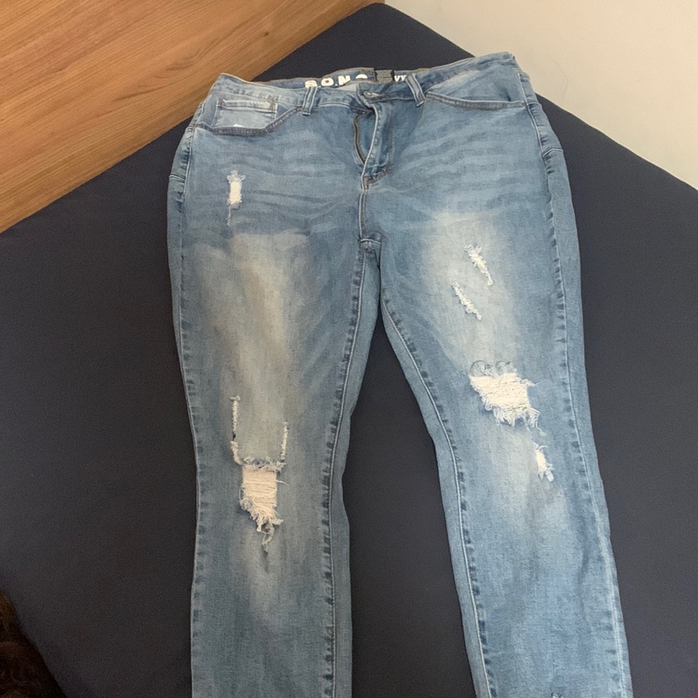 High rise skinny ankle S.O.N.G curvy ripped denim jeans